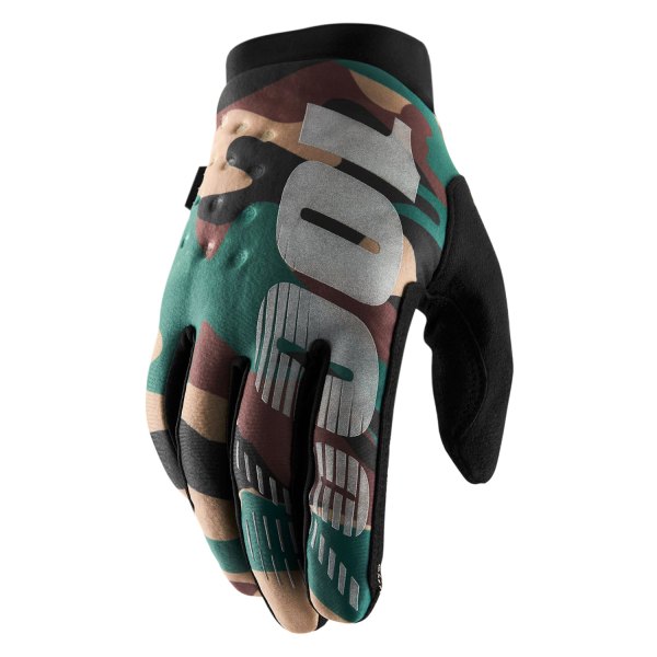 100%® - Brisker V2 Men's Cold-Weather Gloves (Medium, Camo/Black)