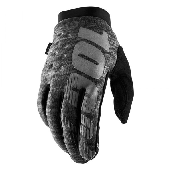 100%® - Brisker V2 Men's Cold-Weather Gloves (Small, Gray)