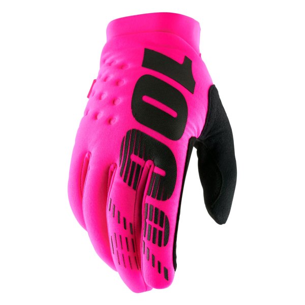 100%® - Brisker V2 Men's Cold-Weather Gloves (Small, Neon Pink)