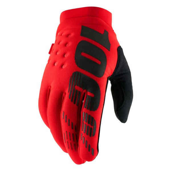 100%® - Brisker V2 Men's Cold-Weather Gloves (Small, Red)