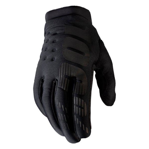 100%® - Brisker V2 Youth Cold-Weather Gloves (Medium, Black)