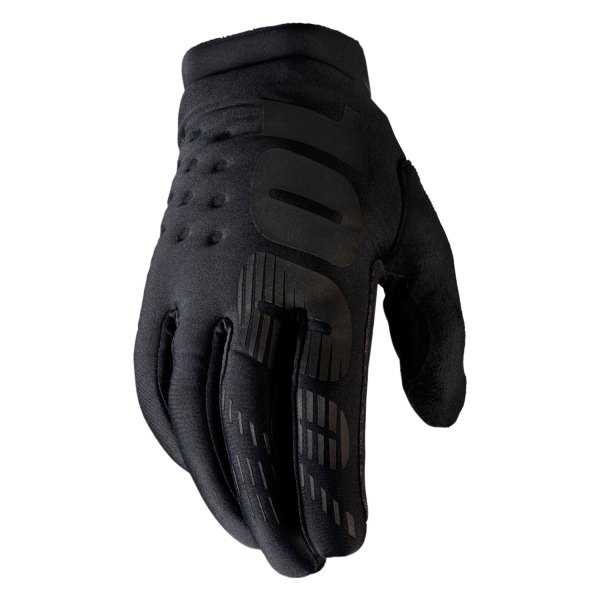 100%® - Brisker V2 Youth Cold-Weather Gloves (Large, Black)