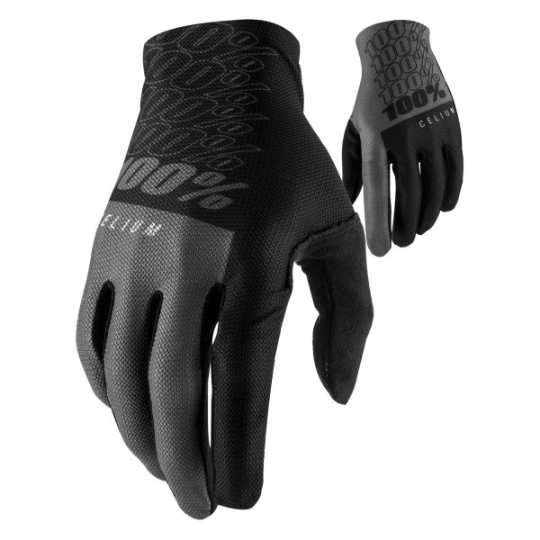 100%® - Celium V2 Men's Gloves (Small, Black/Gray)