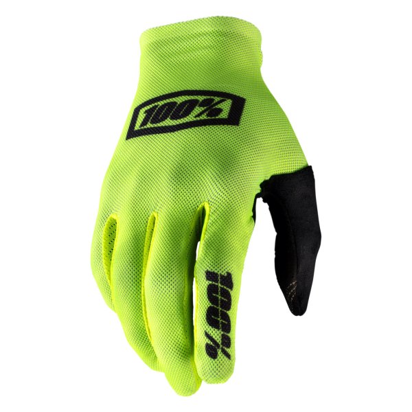 100%® - Celium V2 Men's Gloves (Small, Fluo Yellow)
