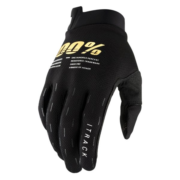 100%® - Itrack V2 Men's Gloves (Small, Black)