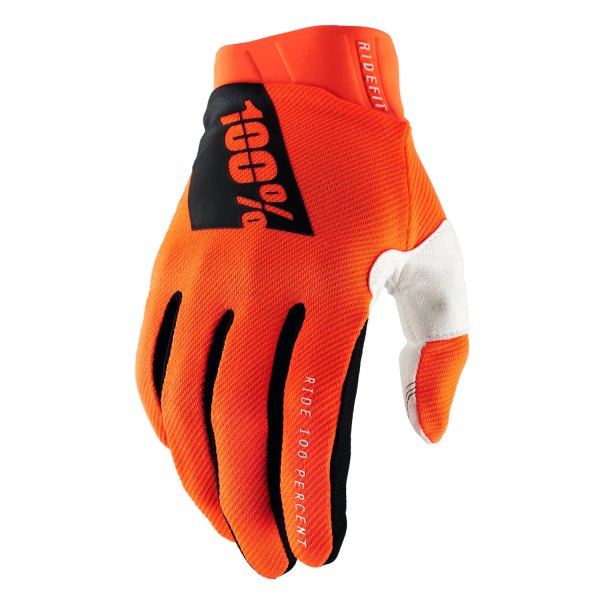 100%® - Ridefit V2 Men's Gloves (Small, Fluo Orange)