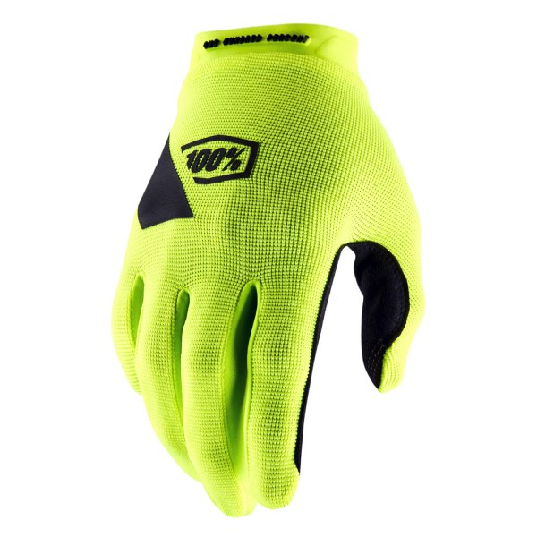 100%® - Ridecamp V2 Men's Gloves (Medium, Fluo Yellow)