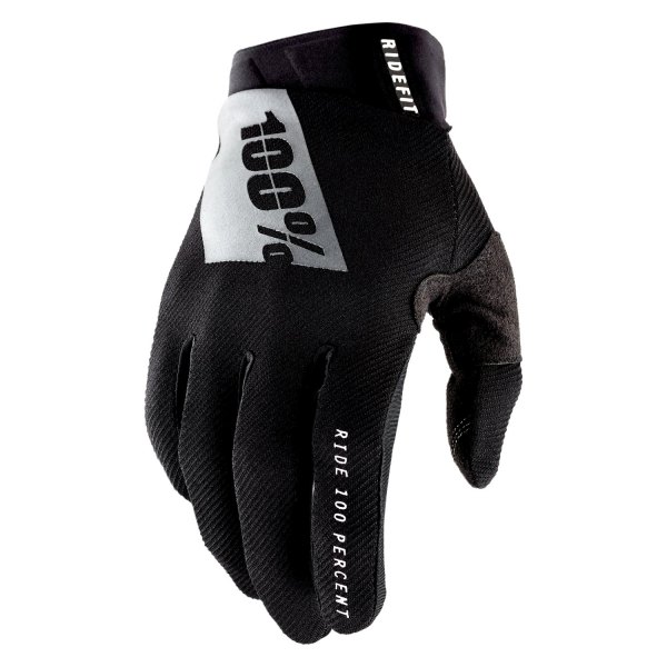 100%® - Ridefit Men's Gloves (Small, Black)