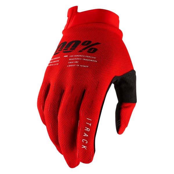 100%® - Itrack Men's Gloves (X-Large, Red)