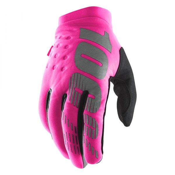 100%® - Brisker Men's Cold-Weather Gloves (Medium, Neon Pink)