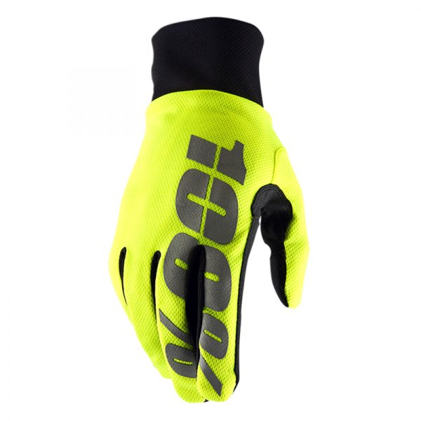 100%® - Hydromatic V2 Men's Waterproof Gloves (Small, Fluo Yellow)