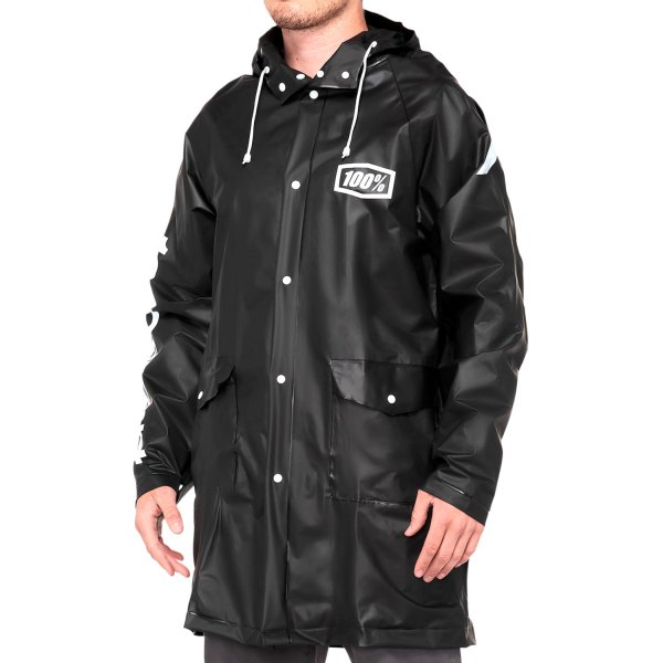 100%® - Torrent Mechanics Raincoat (Medium, Black)