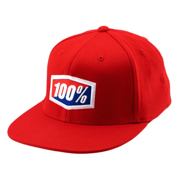 100%® - Official V2 Men's Hat (Small/Medium, Red)