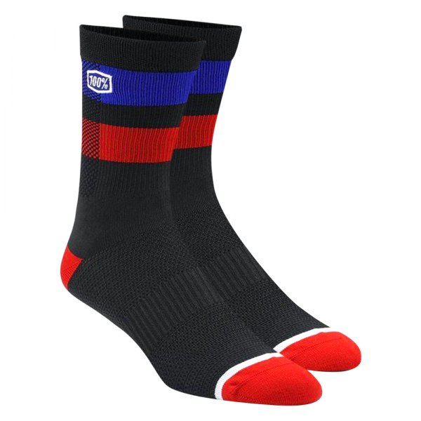 100%® - Flow V2 Men's Socks (Small/Medium, Black)