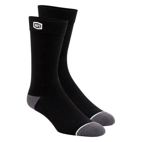 100%® - Solid V2 Men's Socks (Small/Medium, Black)