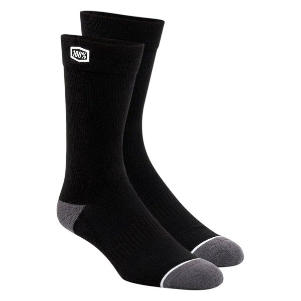 100%® - Solid V2 Men's Socks (Large/X-Large, Black)