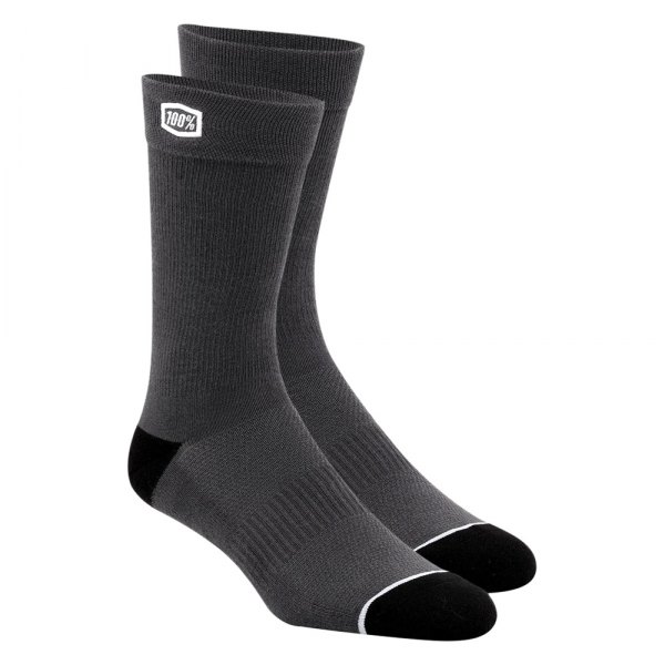 100%® - Solid V2 Men's Socks (Small/Medium, Gray)