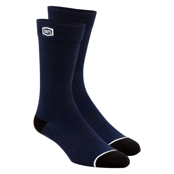 100%® - Solid V2 Men's Socks (Small/Medium, Navy)