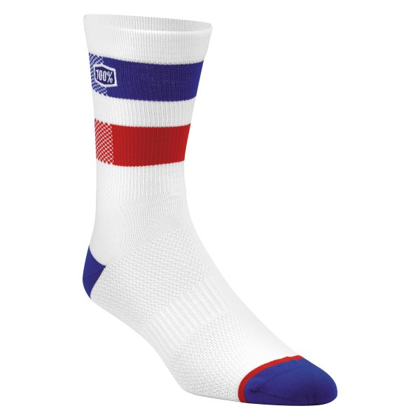 100%® - Flow Men's Socks (Small/Medium, White)