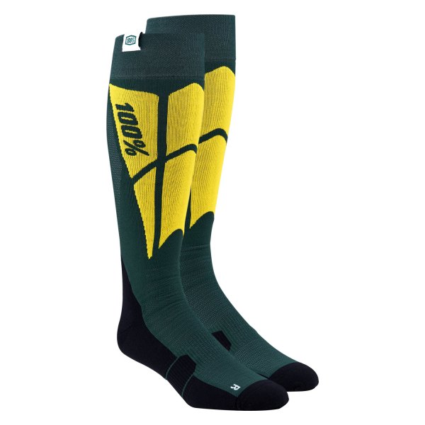 100%® - Hi Side Performance Socks (Small/Medium, Green)