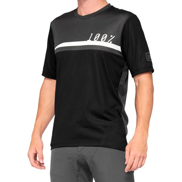100%® - Airmatic V2 Men's Jersey (Medium, Black/Charcoal)