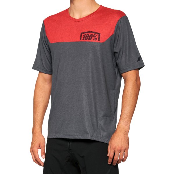 100%® - Airmatic V2 Men's Jersey (Small, Charcoal/Red)