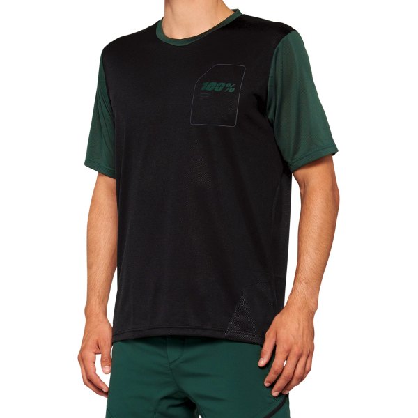 100%® - Ridecamp V2 Men's Jersey (Medium, Black/Green)