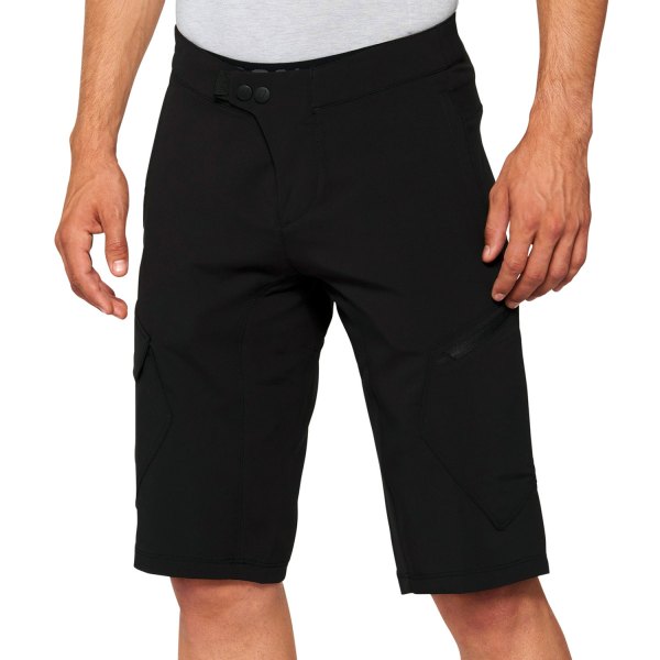 100%® - Ridecamp Men's Shorts with Liner (28, Black)