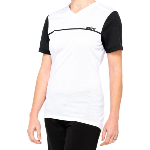 100%® - Ridecamp Women's Jersey (Medium, White/Black)