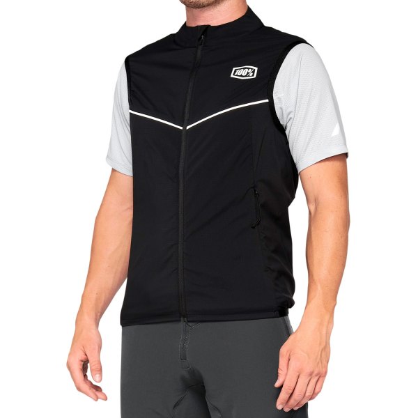 100%® - Corridor Stretch V2 Men's Vest (Medium, Black)