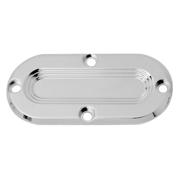 Accutronix® - Stepped 4-Bolt Oval Black Aluminum Inspection Cover 
