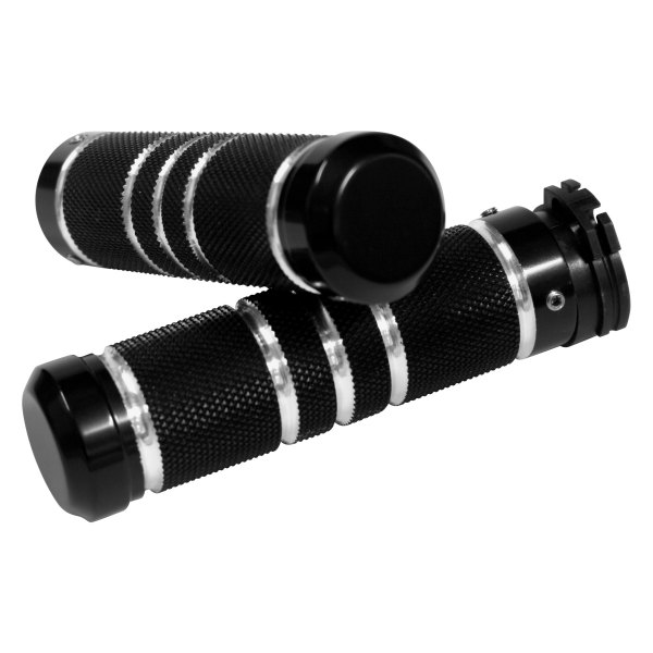 Accutronix® - Knurled Grooved Black Anodized Aluminum Grips