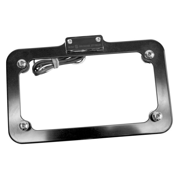 Accutronix® - Aluminum Black License Plate Frame with LED Light