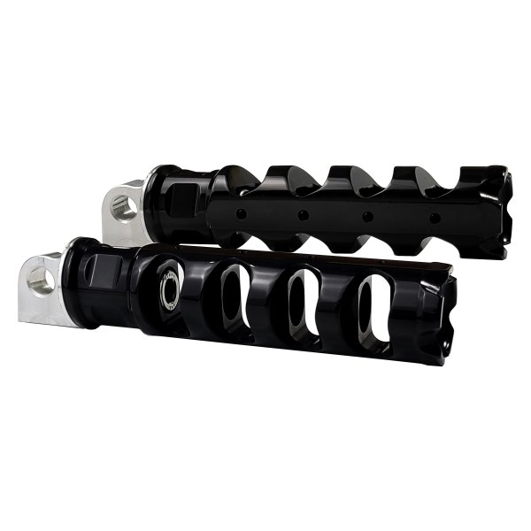 Accutronix® - 1-1/4" Muzzle Brake Black Folding Foot Pegs
