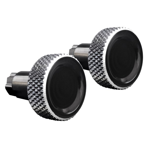 Accutronix® - Knurled Black Aluminum Saddlebag Lid Lever Knobs
