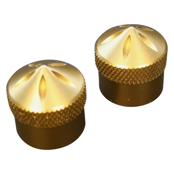 Accutronix® - Gothic Front Natural Brass Aluminum Axle Caps