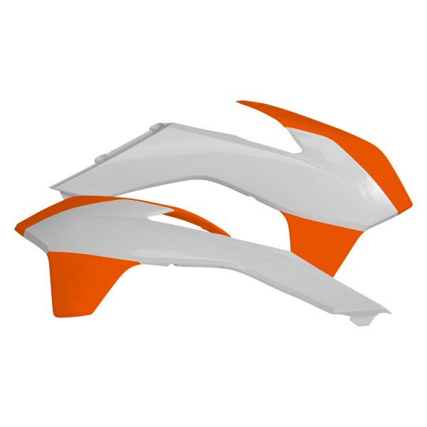 Acerbis® - White/Orange Radiator Shrouds