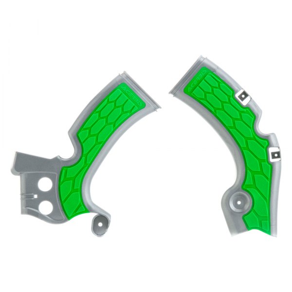 Acerbis® - X-Grip Silver/Green Frame Guards