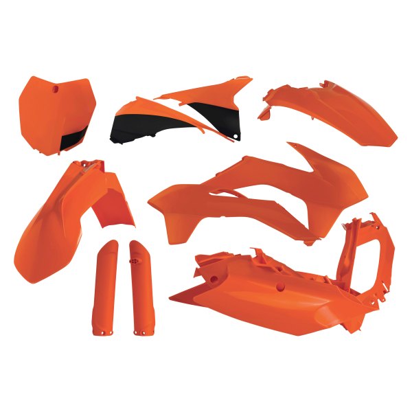 Acerbis® - Full Orange/Black Plastic Kit