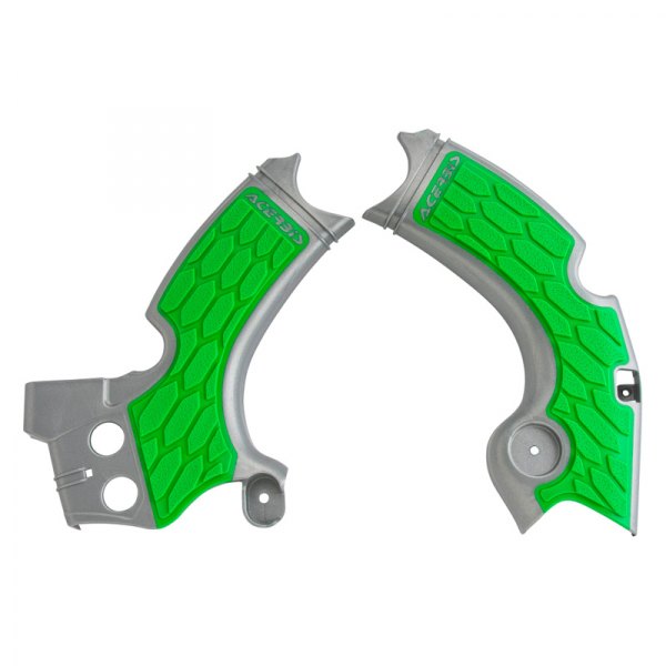 Acerbis® - X-Grip Silver/Green Frame Guards