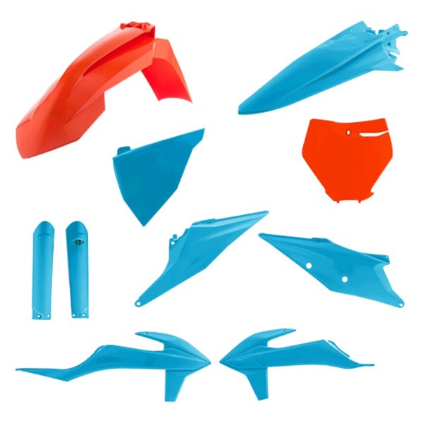Acerbis® - Full Orange/Blue Plastic Kit