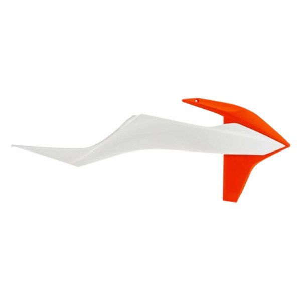 Acerbis® - White/16 Orange Plastic Radiator Shrouds