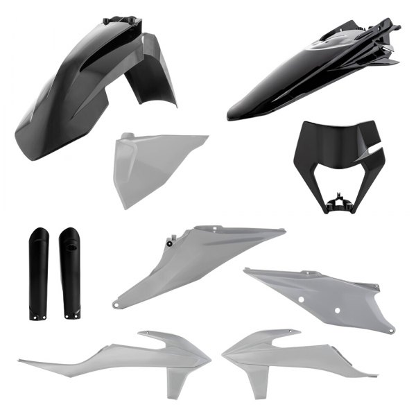 Acerbis® - Full Gray/Black Plastic Kit