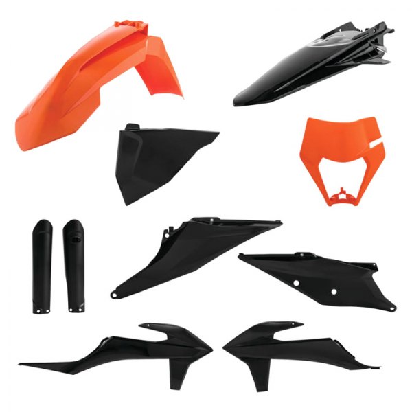 Acerbis® - Full Orange/Black Plastic Kit