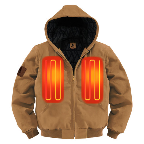 ActionHeat AH-WJKT-5V-M-K-XXL 5V Battery Cordless Heavy-Duty Heated Work Jacket (2X-Large, Khaki)