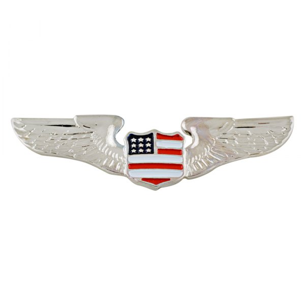 Add On Accessories® - "Wing" Chrome Emblem with USA Shield