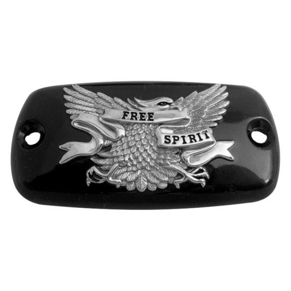 Add On Accessories® - Gloss Black Master Cylinder Cover with Chrome Eagle Free Spirit