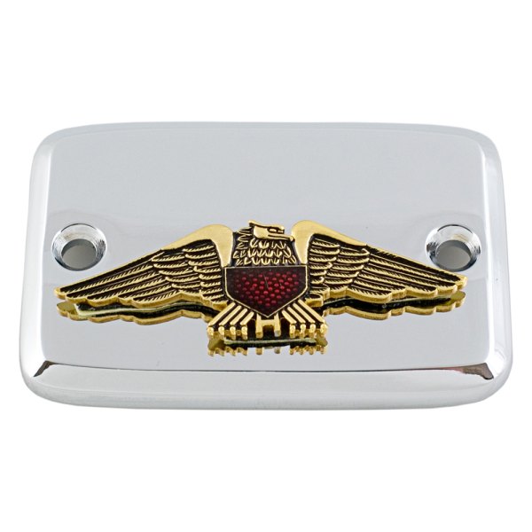 Add On Accessories® - Chrome Master Cylinder Cover with Gold Eagle Emblem