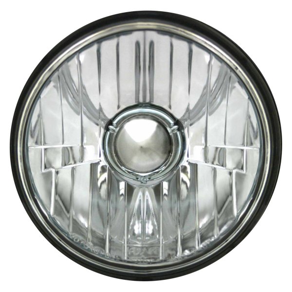 Adjure® - 5 3/4" Round Raised Flame Diamond Cut "Ice" Chrome Crystal Headlight