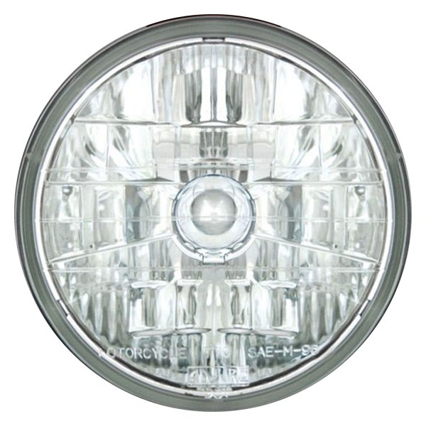 Adjure® - 7" Round Raised Flame Diamond Cut "3K" Chrome Crystal Headlight